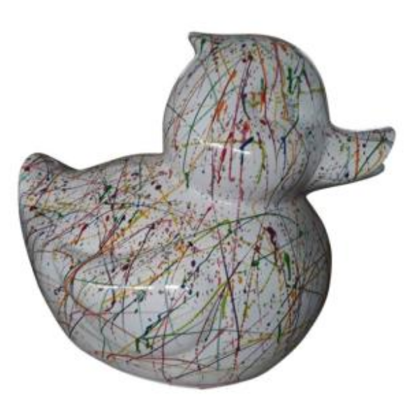 Sculpture Canard en Résine 65 cm Blanc Graffiti – Swiss Sculpture