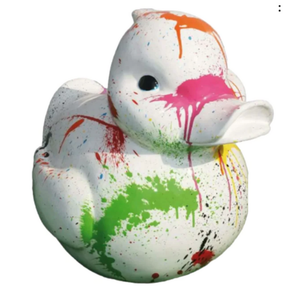 Sculpture Canard 65 cm en Résine Tie and Dye – Swiss Sculpture - Swiss-sculpture.ch