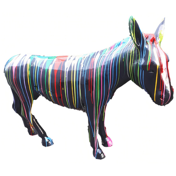 Sculpture Âne XXL en Résine 160 cm Multicolore – Swiss Sculpture - Swiss-sculpture.ch