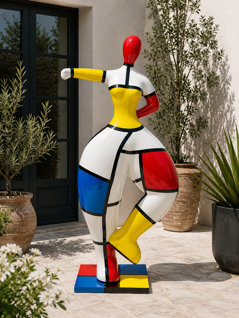 Sculpture Femme Nana XXL 135 cm en Résine Multicolore – Swiss Sculpture