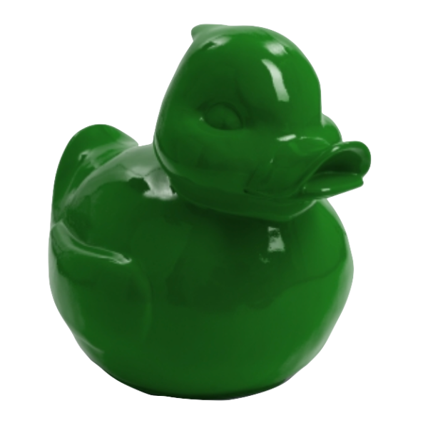 Sculpture Canard 65 cm en Résine Vert Brillant – Swiss Sculpture - Swiss-sculpture.ch