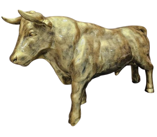 Sculpture Taureau XXL en Résine 100 cm Bronze Noir – Swiss Sculpture