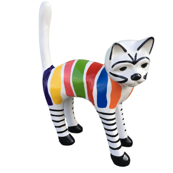 Sculpture Chat XXL en Résine 105 cm Noir Mat – Swiss Sculpture - Swiss-sculpture.ch