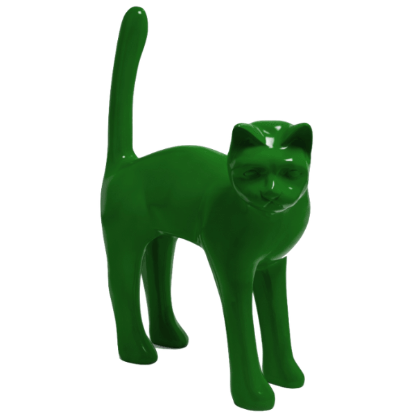 Sculpture Chat XXL en Résine 105 cm Vert – Swiss Sculpture - Swiss-sculpture.ch
