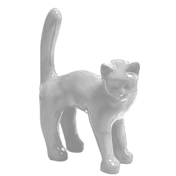 Sculpture Chat en Résine 35 cm Blanc Mat – Swiss Sculpture - Swiss-sculpture.ch