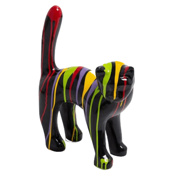 Sculpture Chat en Résine 60 cm Multicolore – Swiss Sculpture - Swiss-sculpture.ch