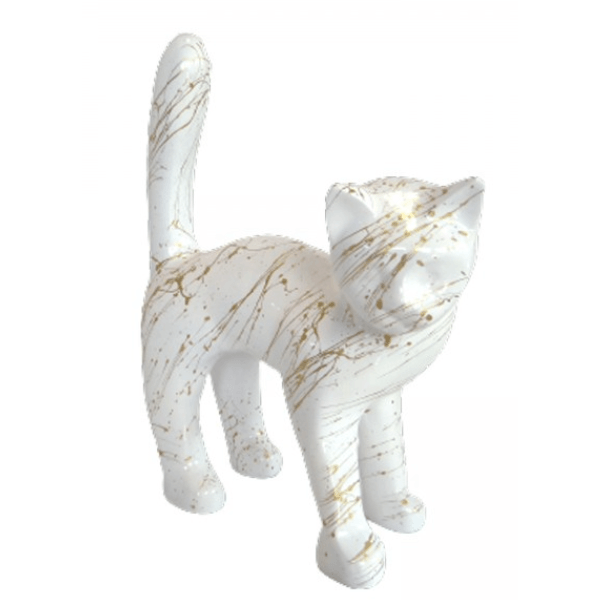 Sculpture Chat en Résine 45 cm Doré – Swiss Sculpture - Swiss-sculpture.ch