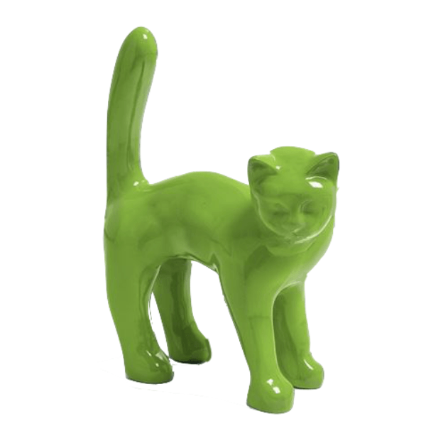 Sculpture Chat en Résine 45 cm Vert Pomme – Swiss Sculpture - Swiss-sculpture.ch