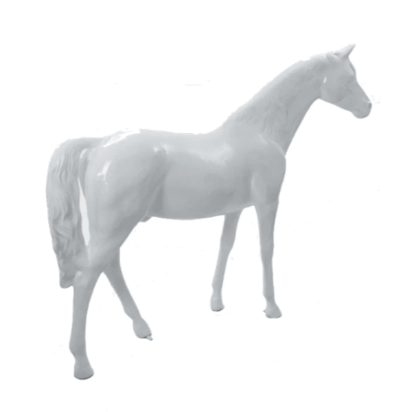 Sculpture Cheval XXL en Résine 210 cm Blanc Mat – Swiss Sculpture - Swiss-sculpture.ch