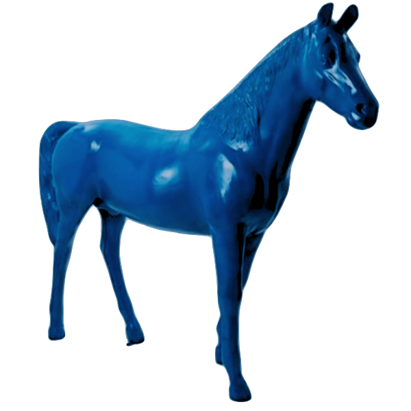 Sculpture Cheval XXL en Résine 210 cm Bleu Nuit – Swiss Sculpture - Swiss-sculpture.ch
