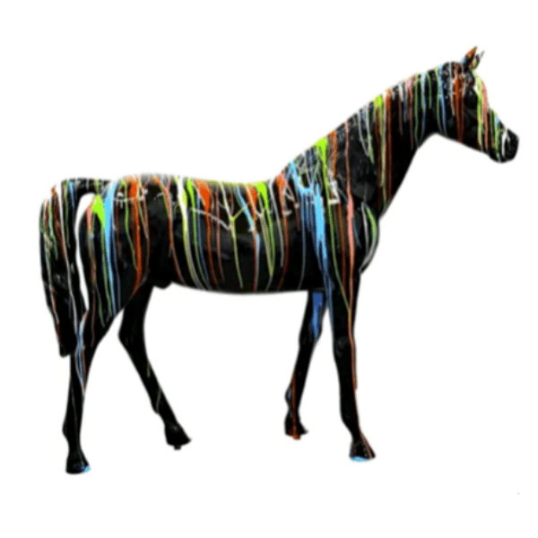 Sculpture Cheval XXL en Résine 210 cm Multicolore – Swiss Sculpture - Swiss-sculpture.ch