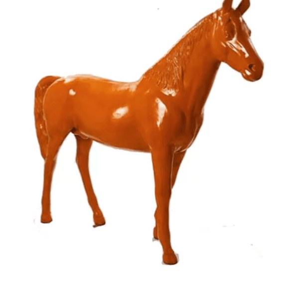 Sculpture Cheval XXL en Résine 210 cm Orange – Swiss Sculpture - Swiss-sculpture.ch