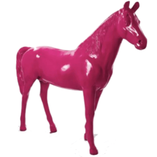 Sculpture Cheval XXL en Résine 210 cm Rose Fuchsia – Swiss Sculpture - Swiss-sculpture.ch