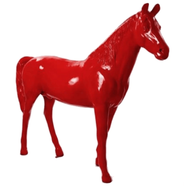 Sculpture XXL Cheval en Résine 210 cm Rouge – Swiss Sculpture - Swiss-sculpture.ch