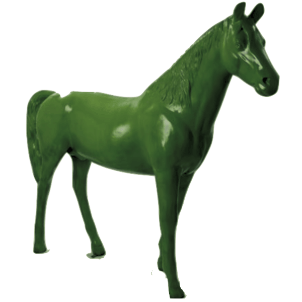 Sculpture Cheval XXL en Résine 210 cm Vert Brillant – Swiss Sculpture - Swiss-sculpture.ch