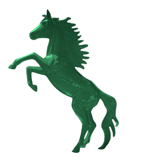 Sculpture Cheval XXL en Résine 305 cm Vert Brillant – Swiss Sculpture - Swiss-sculpture.ch