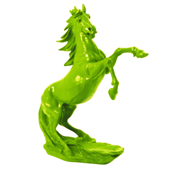 Sculpture Cheval Résine 90 cm Vert Pomme – Swiss Sculpture - Swiss-sculpture.ch