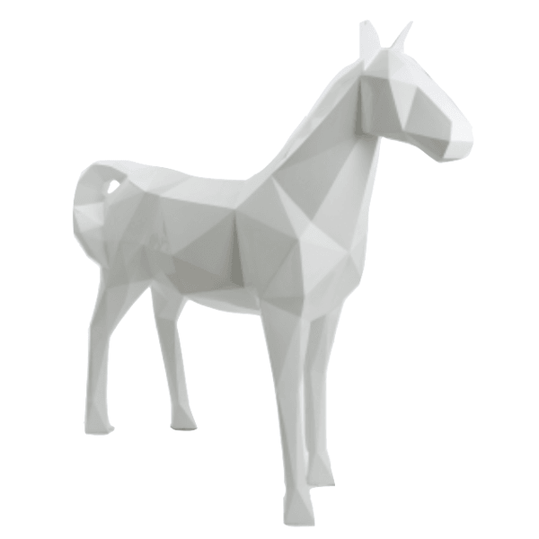 Sculpture Cheval XXL en Résine 210 cm Blanc Mat – Swiss Sculpture - Swiss-sculpture.ch