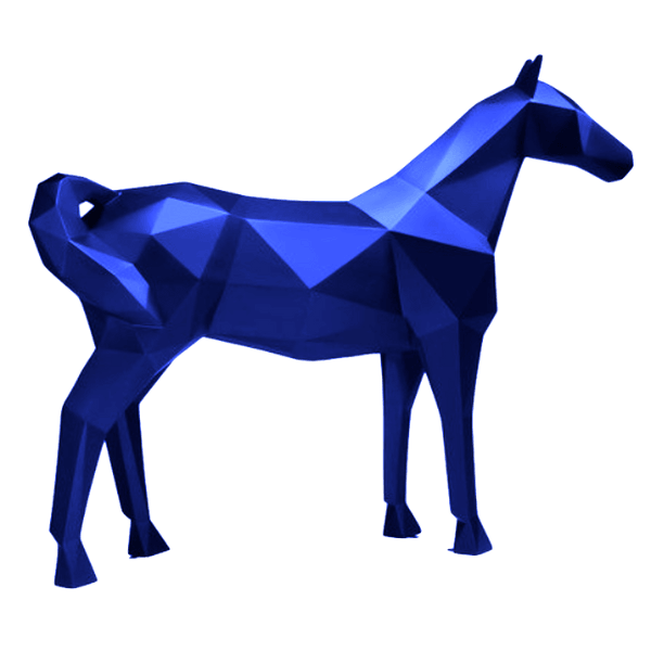 Sculpture Cheval XXL en Résine 210 cm Bleu Nuit – Swiss Sculpture - Swiss-sculpture.ch