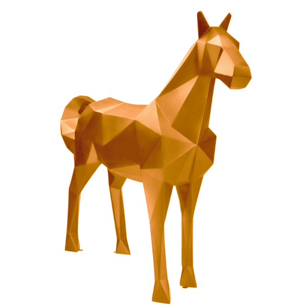 Sculpture Cheval XXL en Résine 210 cm Jaune Mat – Swiss Sculpture - Swiss-sculpture.ch