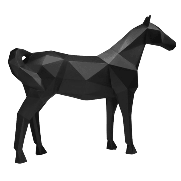 Sculpture Cheval XXL en Résine 210 cm Noir Mat – Swiss Sculpture - Swiss-sculpture.ch