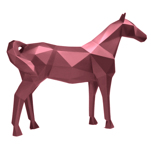 Sculpture Cheval XXL en Résine 210 cm Rose Clair – Swiss Sculpture - Swiss-sculpture.ch