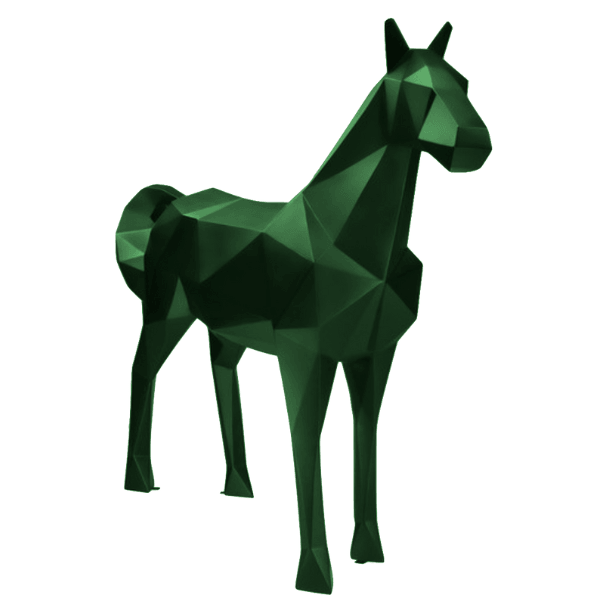 Sculpture Cheval XXL en Résine 210 cm Vert – Swiss Sculpture - Swiss-sculpture.ch