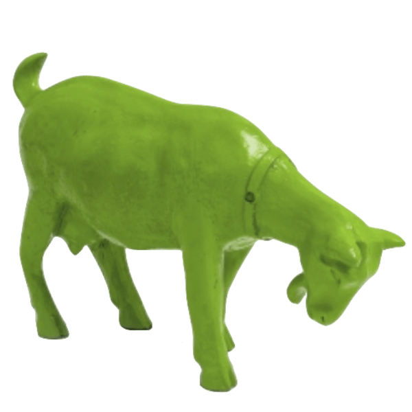 Sculpture Chèvre 60 cm en Résine Vert Pomme – Swiss Sculpture - Swiss-sculpture.ch