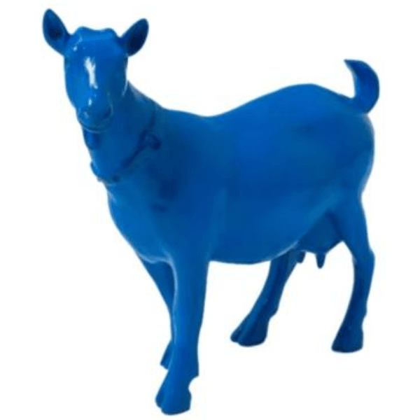 Sculpture Chèvre Résine 60 cm Bleu – Swiss Sculpture - Swiss-sculpture.ch