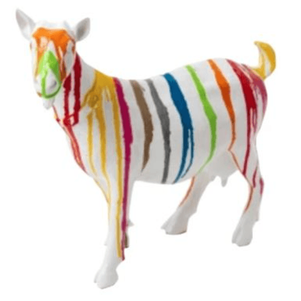 Sculpture Chèvre en Résine 60 cm Multicolore – Swiss Sculpture - Swiss-sculpture.ch