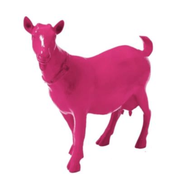 Sculpture Chèvre 60 cm en Résine Rose Fuchsia – Swiss Sculpture - Swiss-sculpture.ch