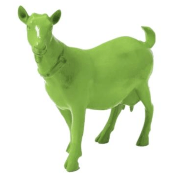 Sculpture Chèvre en Résine 60 cm Vert Pomme – Swiss Sculpture - Swiss-sculpture.ch
