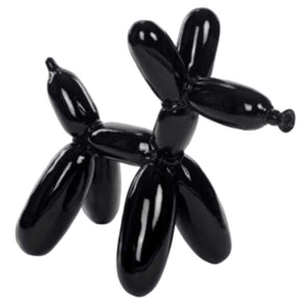 Sculpture Chien Ballon XXL 120 cm Résine Noir Brillant – Swiss Sculpture - Swiss-sculpture.ch