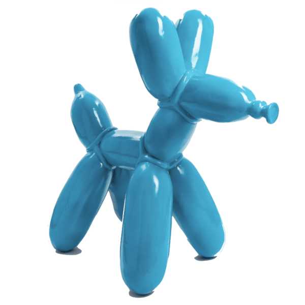 Sculpture Chien en Résine 70 cm Bleu Ciel – Swiss Sculpture - Swiss-sculpture.ch