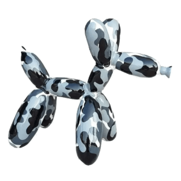 Sculpture Chien Militaire 70 cm Résine Noir et Blanc – Swiss Sculpture - Swiss-sculpture.ch