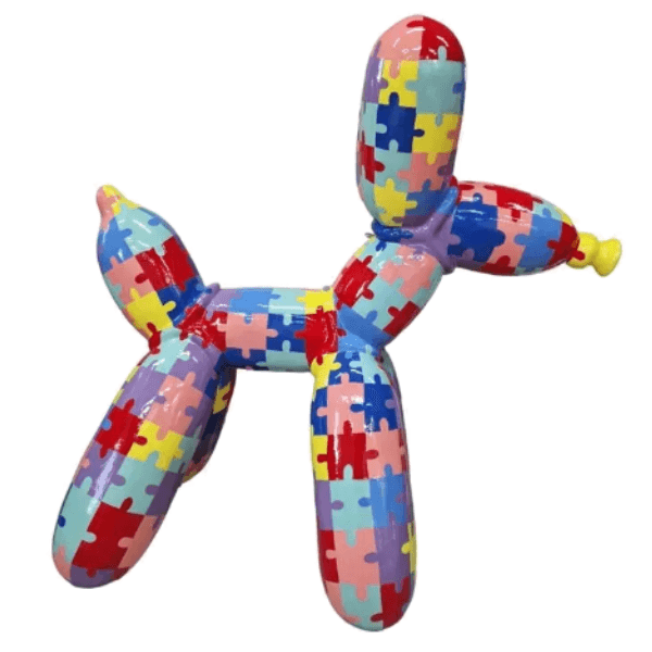 Sculpture Chien Ballon 70 cm Résine Multicolore – Swiss Sculpture - Swiss-sculpture.ch