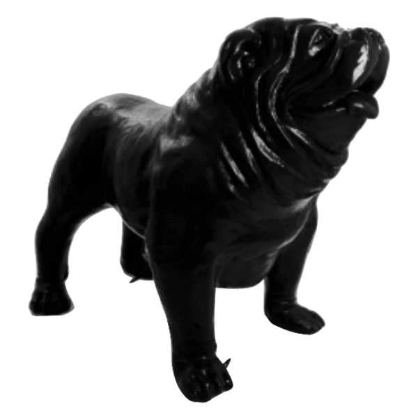 Sculpture XXL Bouledogue Anglais en Résine 160 cm Noir – Swiss Sculpture - Swiss-sculpture.ch