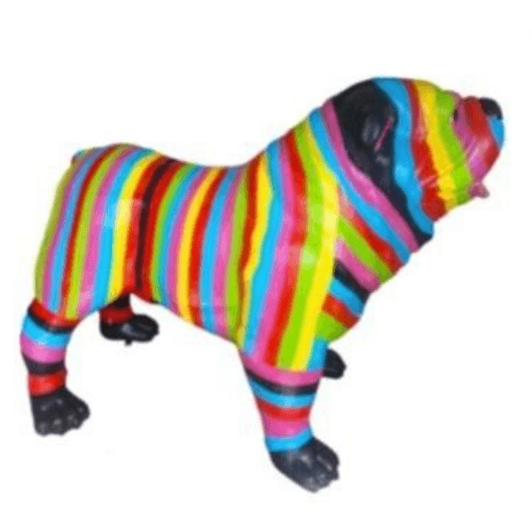 Sculpture Bouledogue Anglais en Résine 30 cm Multicolore – Swiss Sculpture - Swiss-sculpture.ch