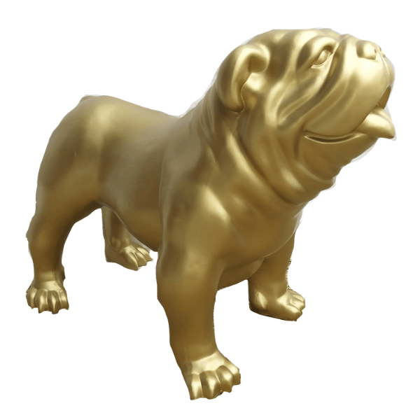 Sculpture Bouledogue Anglais 30 cm Résine Dorée – Swiss Sculpture - Swiss-sculpture.ch