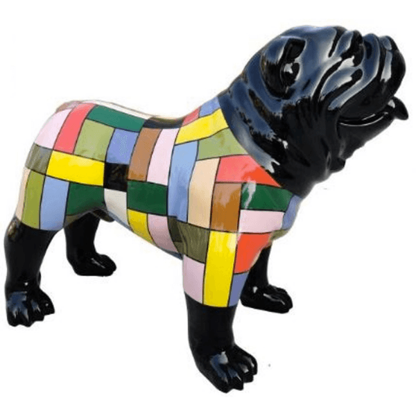 Sculpture Bouledogue Anglais 30 cm Résine Noir et Or – Swiss Sculpture - Swiss-sculpture.ch