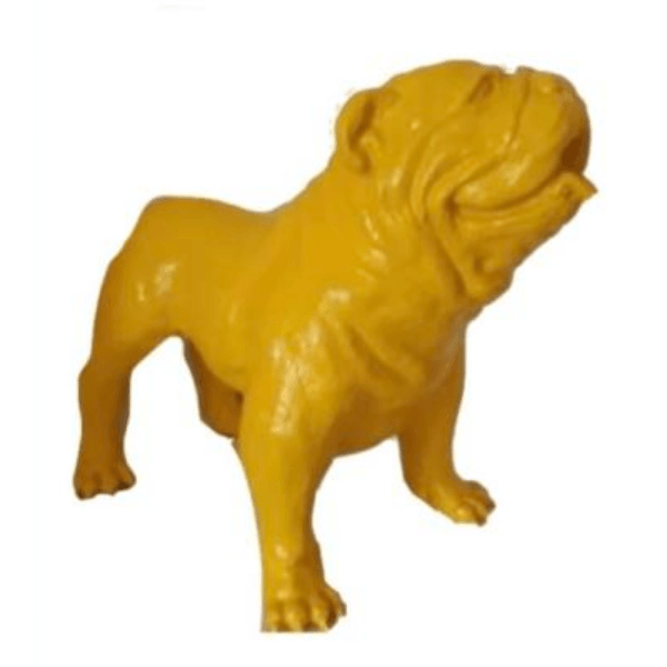 Sculpture Bouledogue Anglais 30 cm en Résine Jaune – Swiss Sculpture - Swiss-sculpture.ch