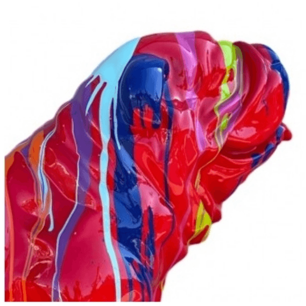 Sculpture Bouledogue Anglais 30 cm en Résine Multicolore Rouge – Swiss Sculpture - Swiss-sculpture.ch