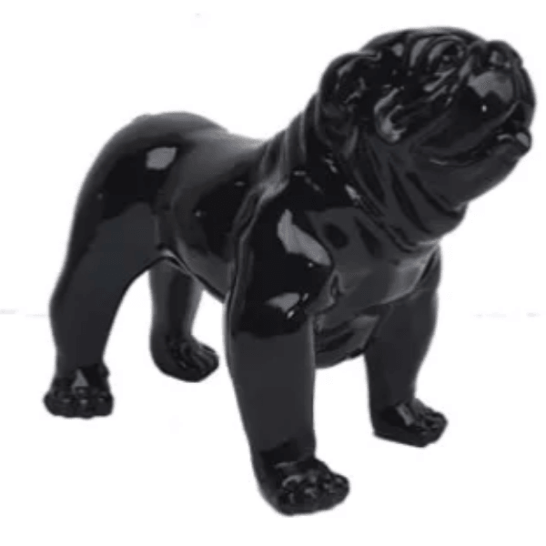 Sculpture Bouledogue Anglais 30 cm en Résine Noir Mat – Swiss Sculpture - Swiss-sculpture.ch