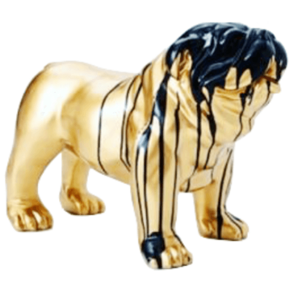 Sculpture Bouledogue Anglais 60 cm Résine Noir Doré – Swiss Sculpture - Swiss-sculpture.ch
