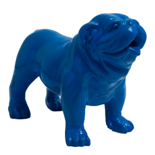 Sculpture Bouledogue Anglais 90 cm en Résine Bleu – Swiss Sculpture - Swiss-sculpture.ch