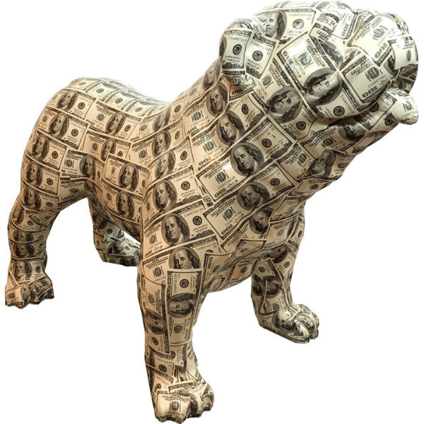 Sculpture Bouledogue Anglais 90 cm en Résine Multicolore Brillante – Swiss Sculpture - Swiss-sculpture.ch