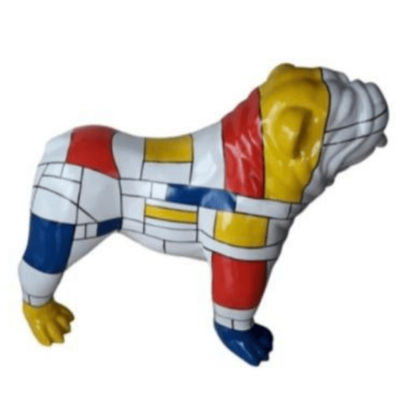 Sculpture Chien Bouledogue Anglais 90 cm Résine Multicolore – Swiss Sculpture - Swiss-sculpture.ch