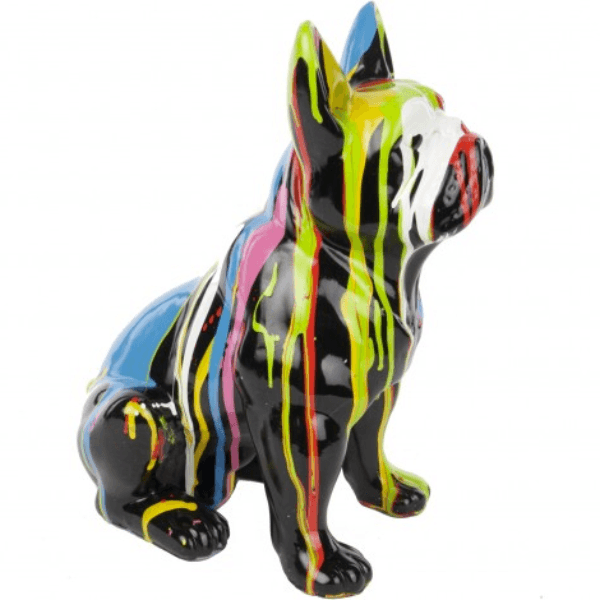 Sculpture Bouledogue Français 30 cm en Résine Multicolore – Swiss Sculpture - Swiss-sculpture.ch