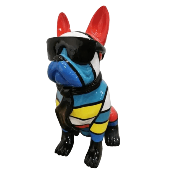 Sculpture Bouledogue Français 35 cm Résine Noir et Or – Swiss Sculpture - Swiss-sculpture.ch
