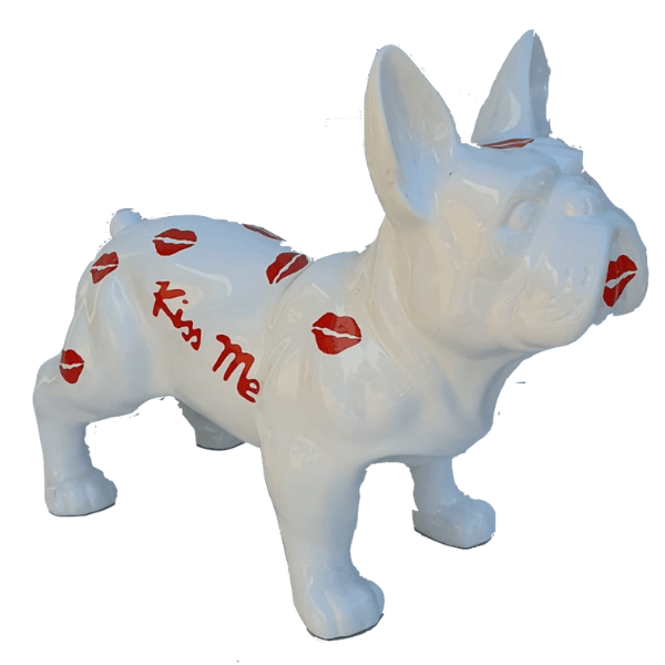 Sculpture Bouledogue Français 45 cm en Résine Multicolore – Swiss Sculpture - Swiss-sculpture.ch